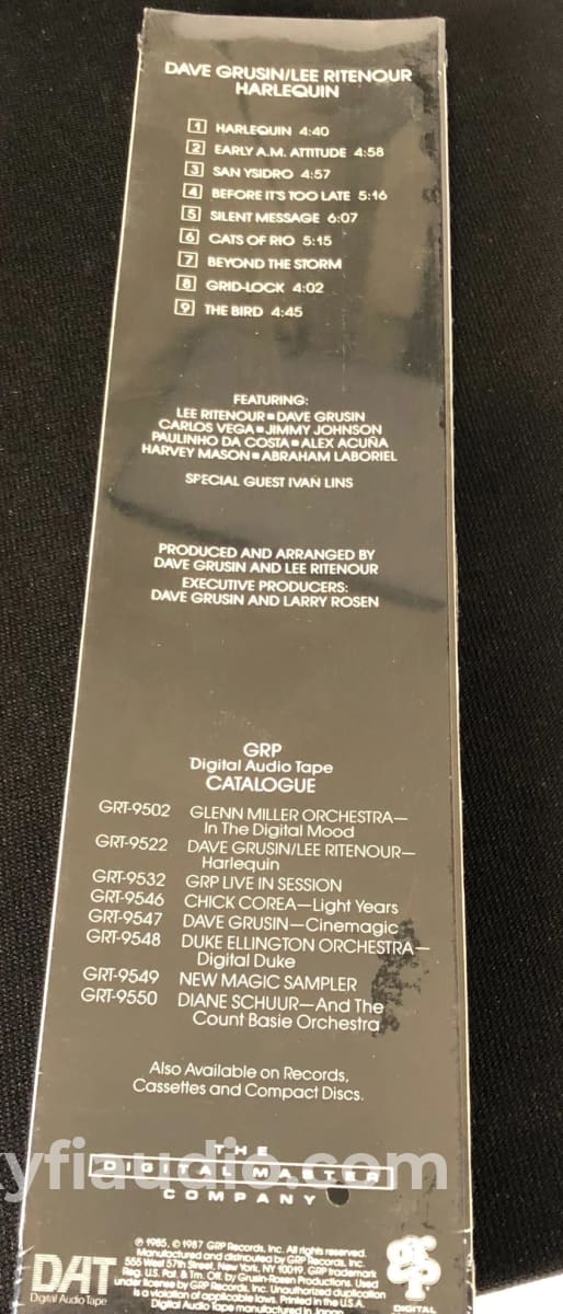 Dave Grusin / Lee Ritenour - Harlequin - New Pre-Recorded DAT Tape - Image 3