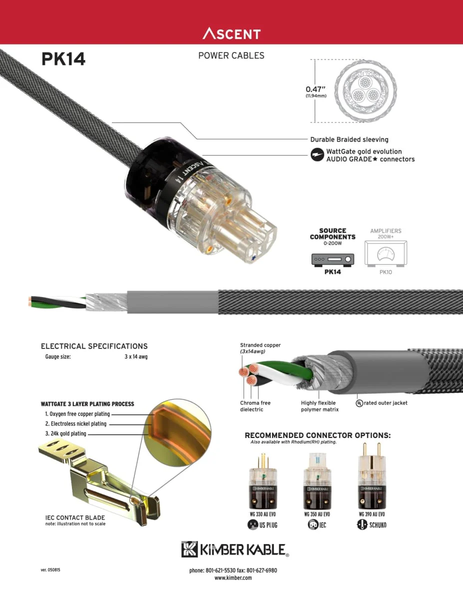 Kimber Kable - Ascent Series PK14 Power Cord - New - Image 3
