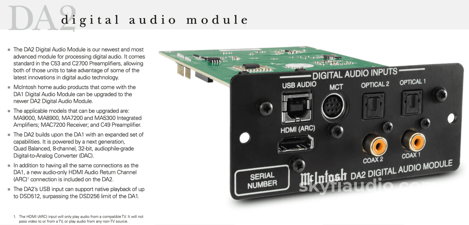 McIntosh DA2 Digital Audio Module Upgrade Kit - NEW - Image 4