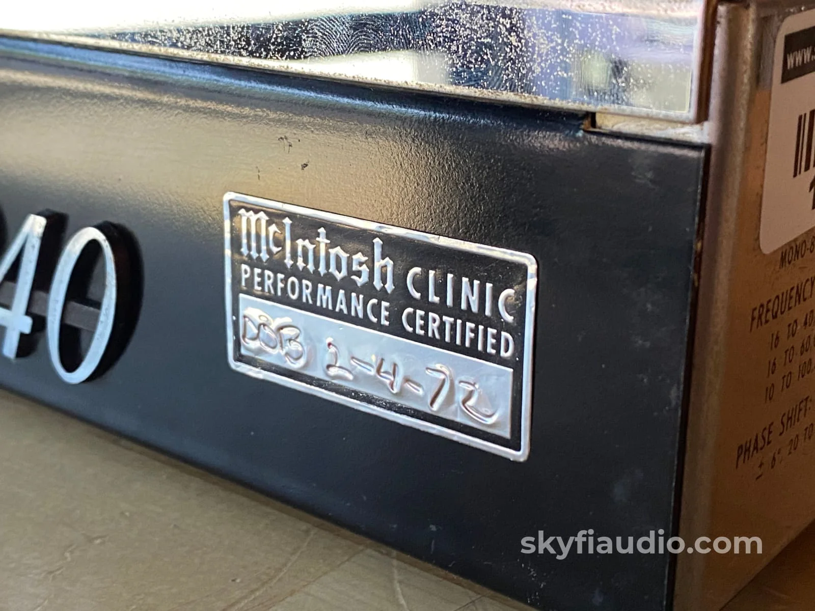 McIntosh MC240 Vintage Tube Amp - SkyFi Restored w/Premium Vintage Tubes - Image 7