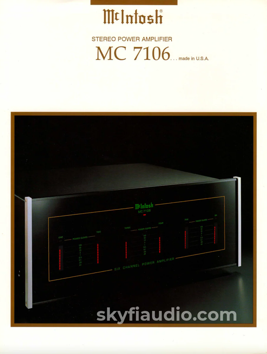 McIntosh MC7106, 6 Channel Solid State Amp w/LED VU Meters, Lucasfilm THX Rated - Image 14